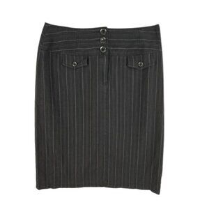 Women’s Black Pinstriped Pencil Skirt Career Style Size 16
